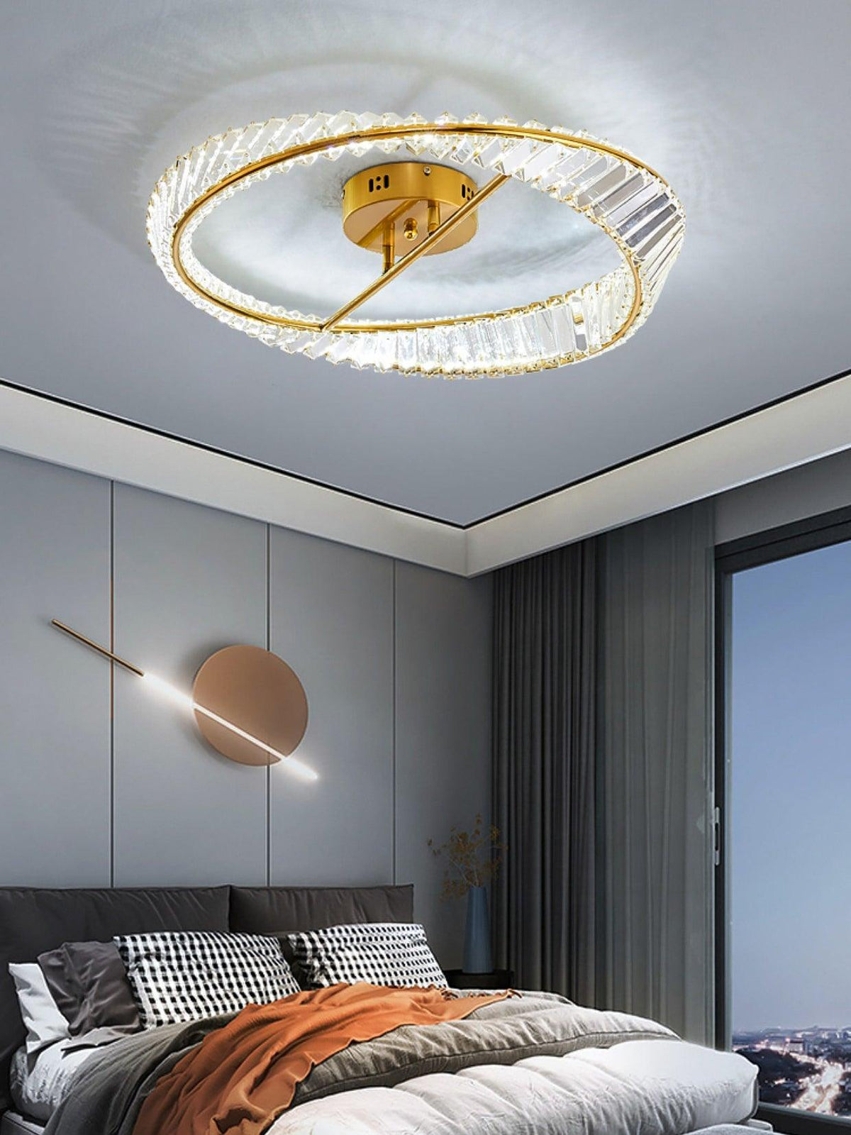 Elyaniella lampada da soffitto Anelli in cristallo Acciaio inox