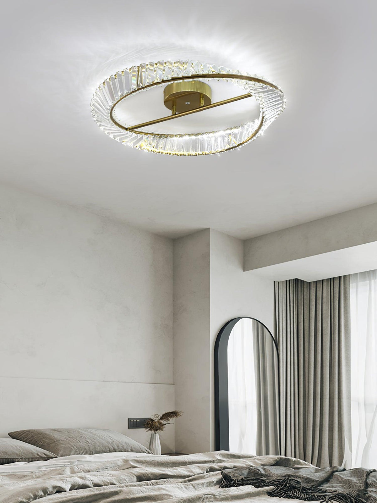 Elyaniella lampada da soffitto Anelli in cristallo Acciaio inox