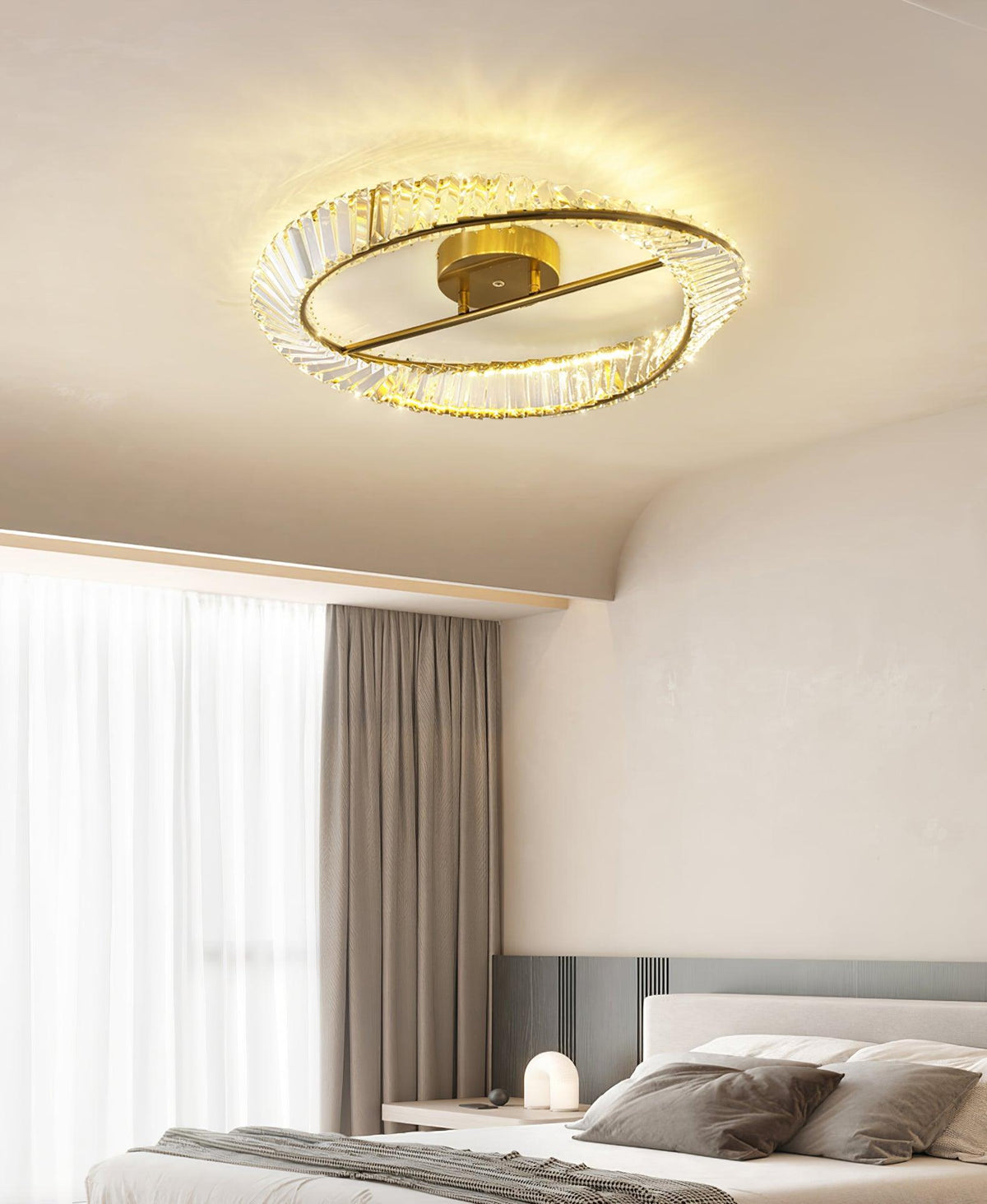 Elyaniella lampada da soffitto Anelli in cristallo Acciaio inox