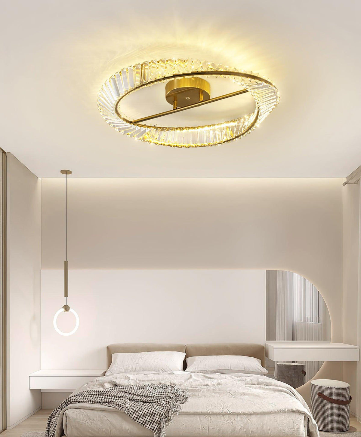 Elyaniella lampada da soffitto Anelli in cristallo Acciaio inox