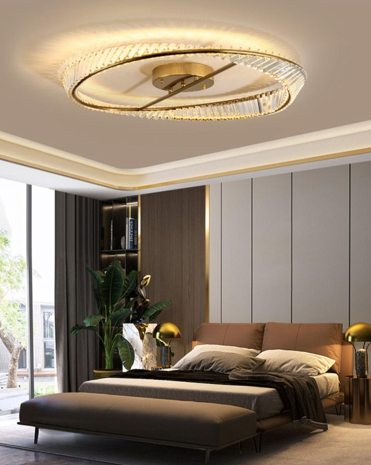 Elyaniella lampada da soffitto Anelli in cristallo Acciaio inox