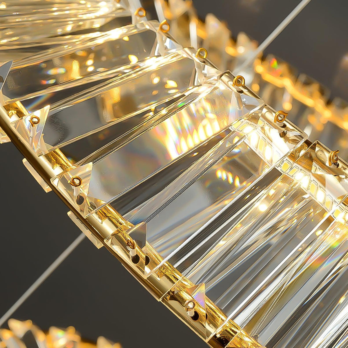 Elyaniella lampada da soffitto Anelli in cristallo Acciaio inox