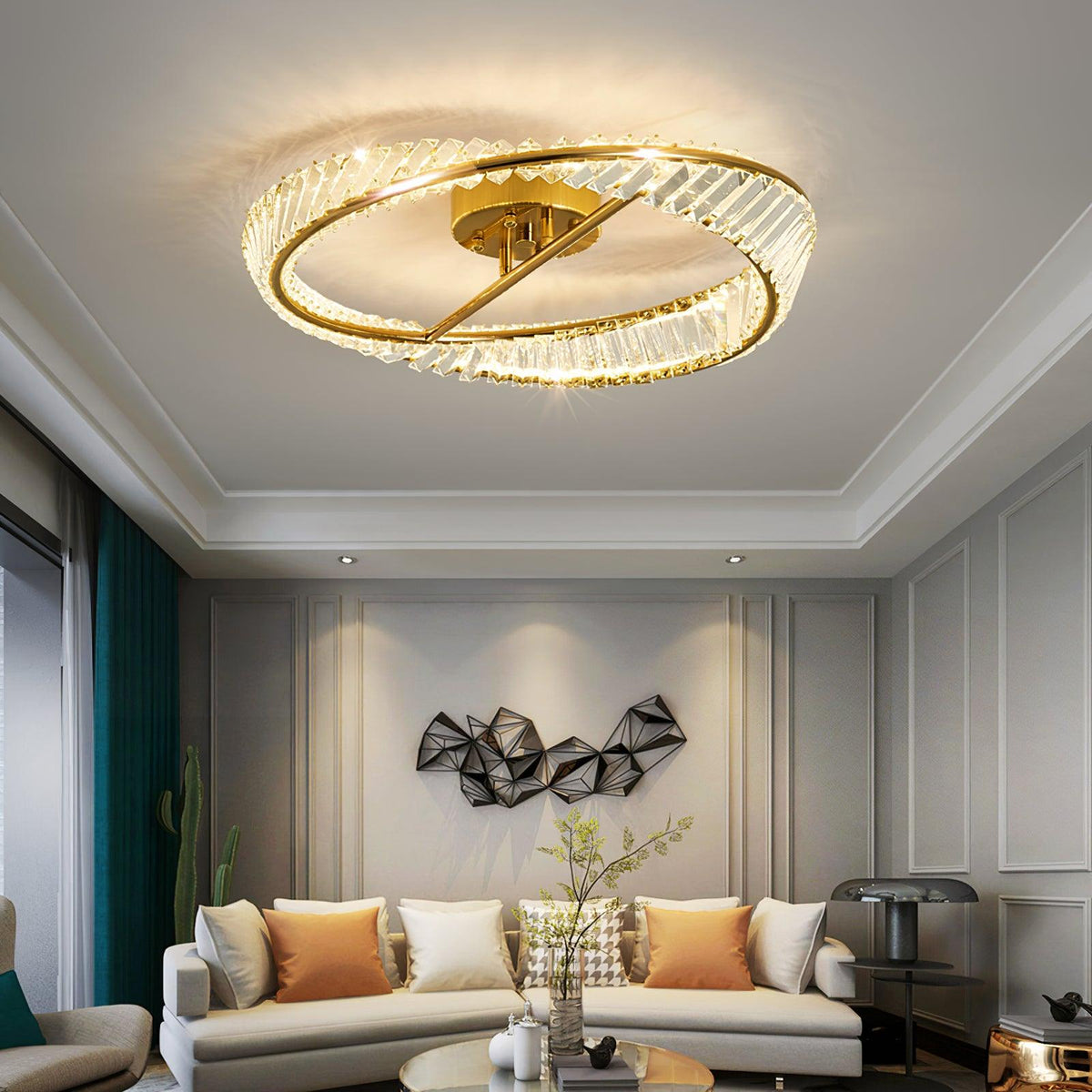 Elyaniella lampada da soffitto Anelli in cristallo Acciaio inox