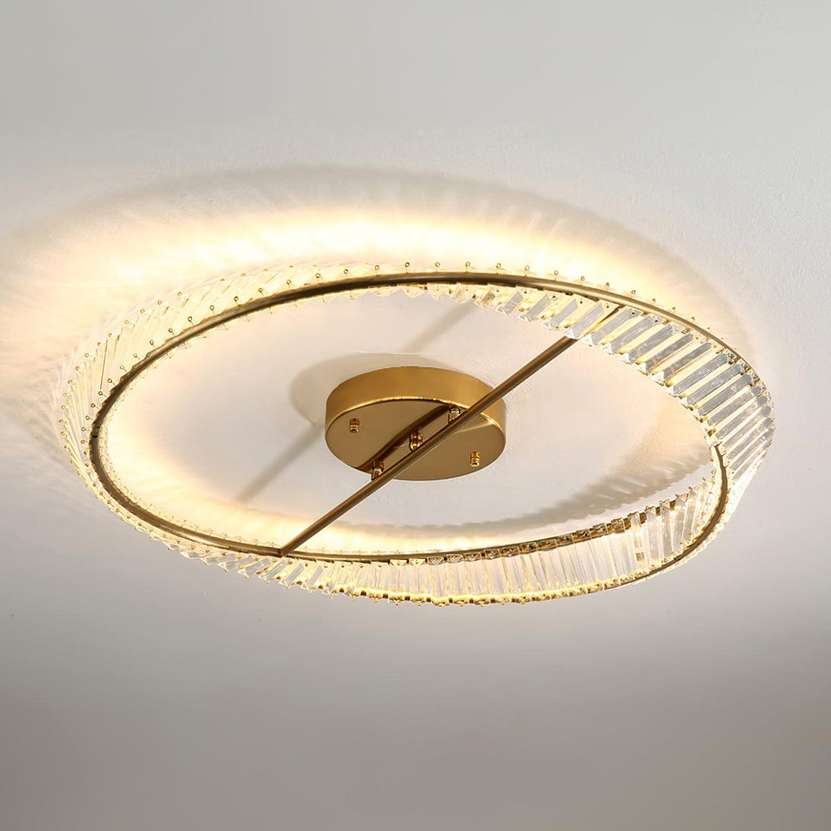 Elyaniella lampada da soffitto Anelli in cristallo Acciaio inox