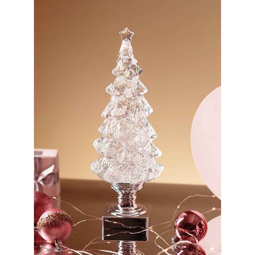 Lampada da tavolo a forma di albero di Natale in cristallo (batteria integrata)