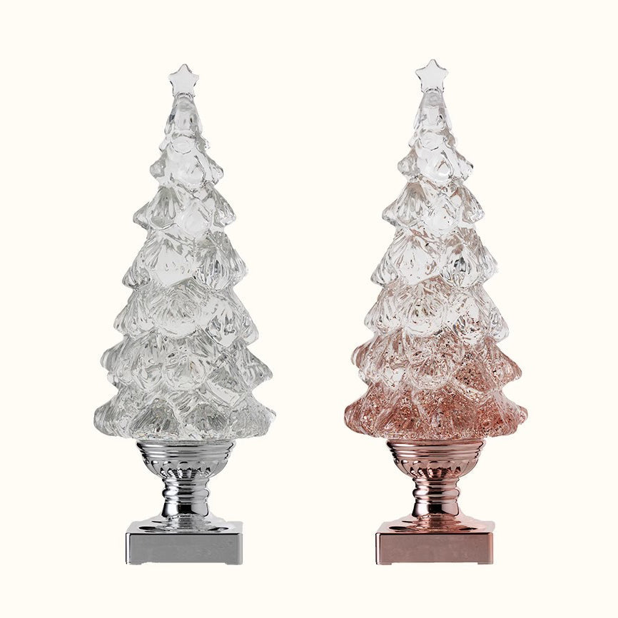 Lampada da tavolo a forma di albero di Natale in cristallo (batteria integrata)