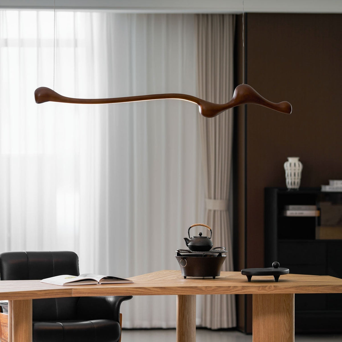 Alenor lampada a sospensione Retro in legno
