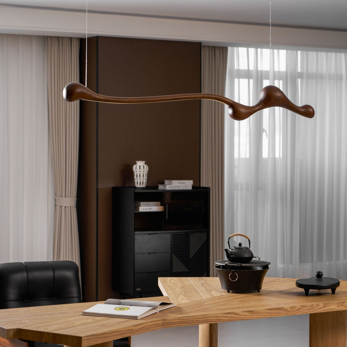 Alenor lampada a sospensione Retro in legno