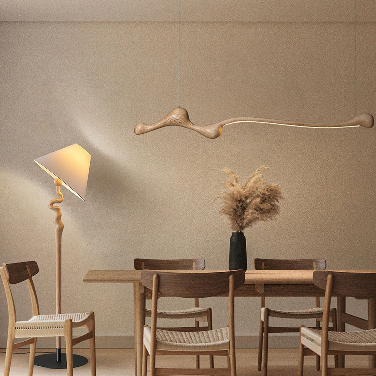 Alenor lampada a sospensione Retro in legno