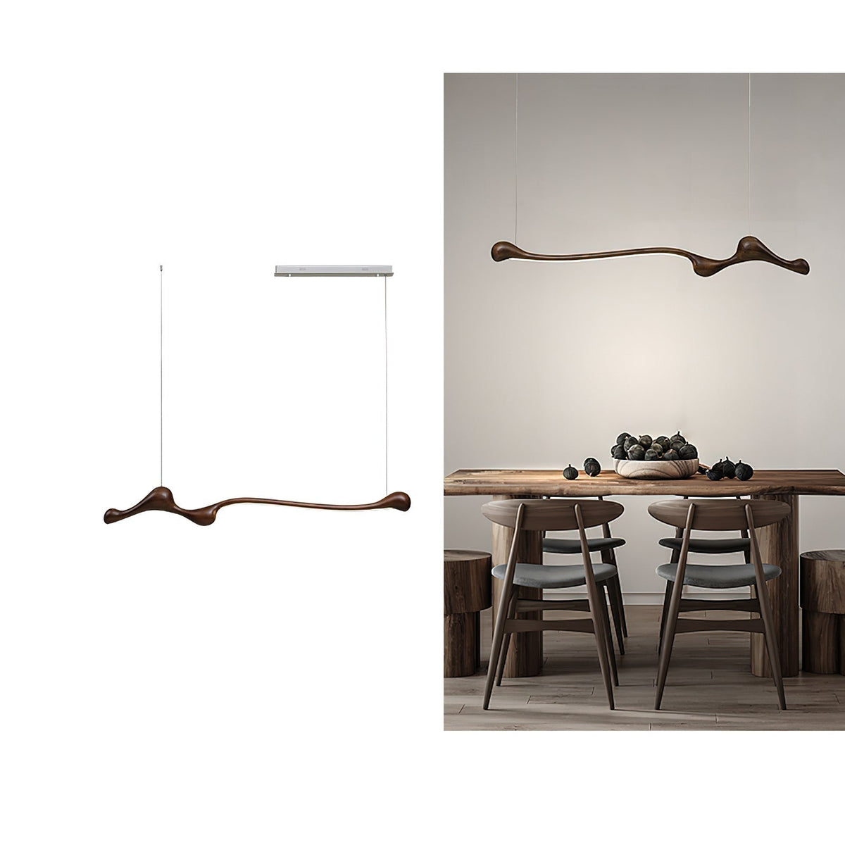 Alenor lampada a sospensione Retro in legno