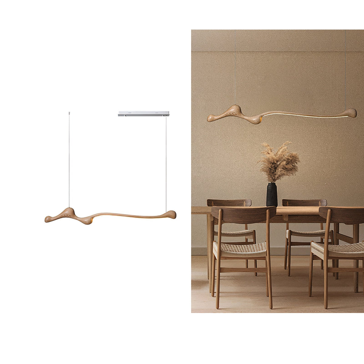 Alenor lampada a sospensione Retro in legno