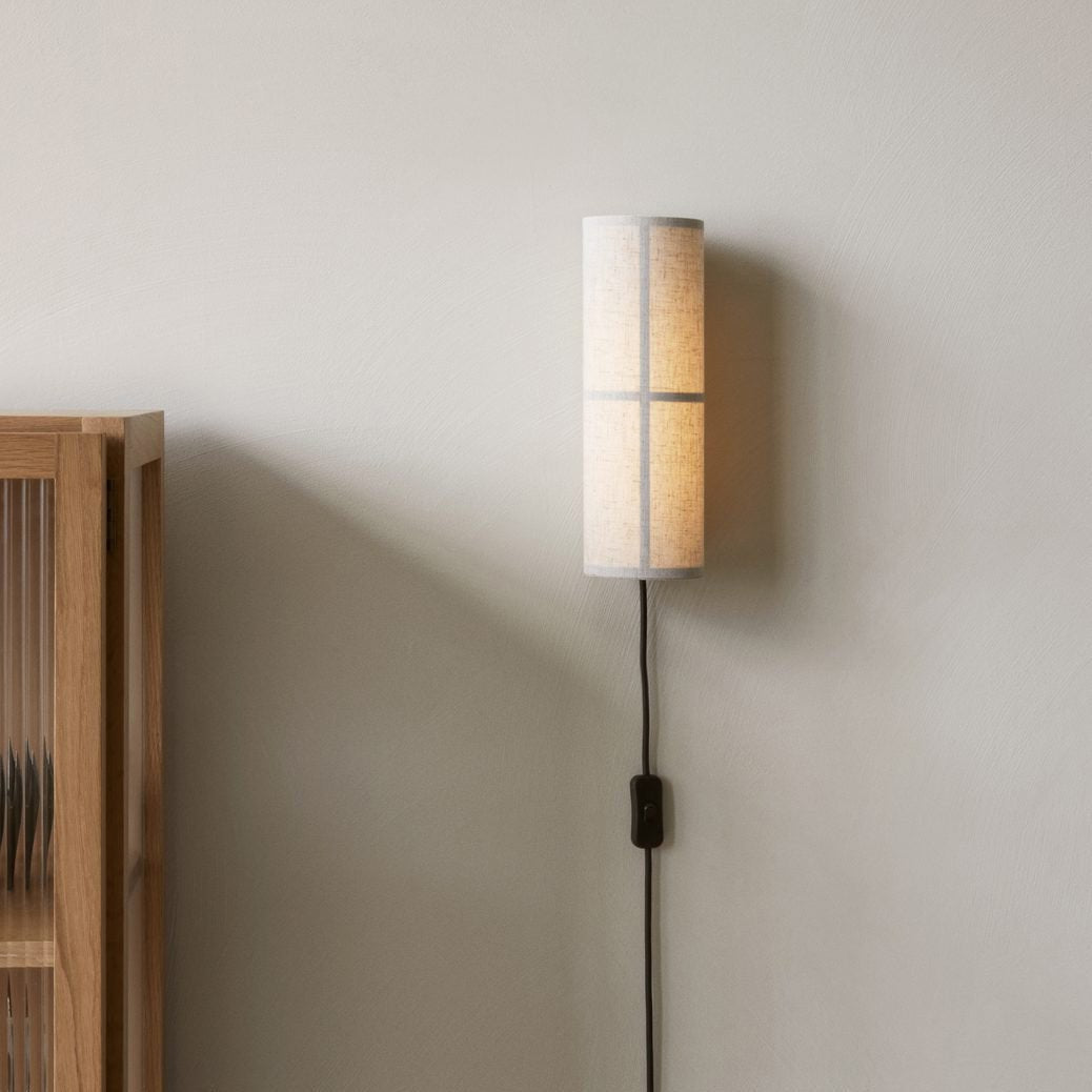 Seraniella lampada da parete Cilindrica in tessuto Art Nordic con spina