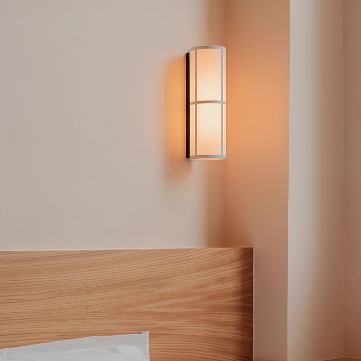 Seraniella lampada da parete Cilindrica in tessuto Art Nordic con spina