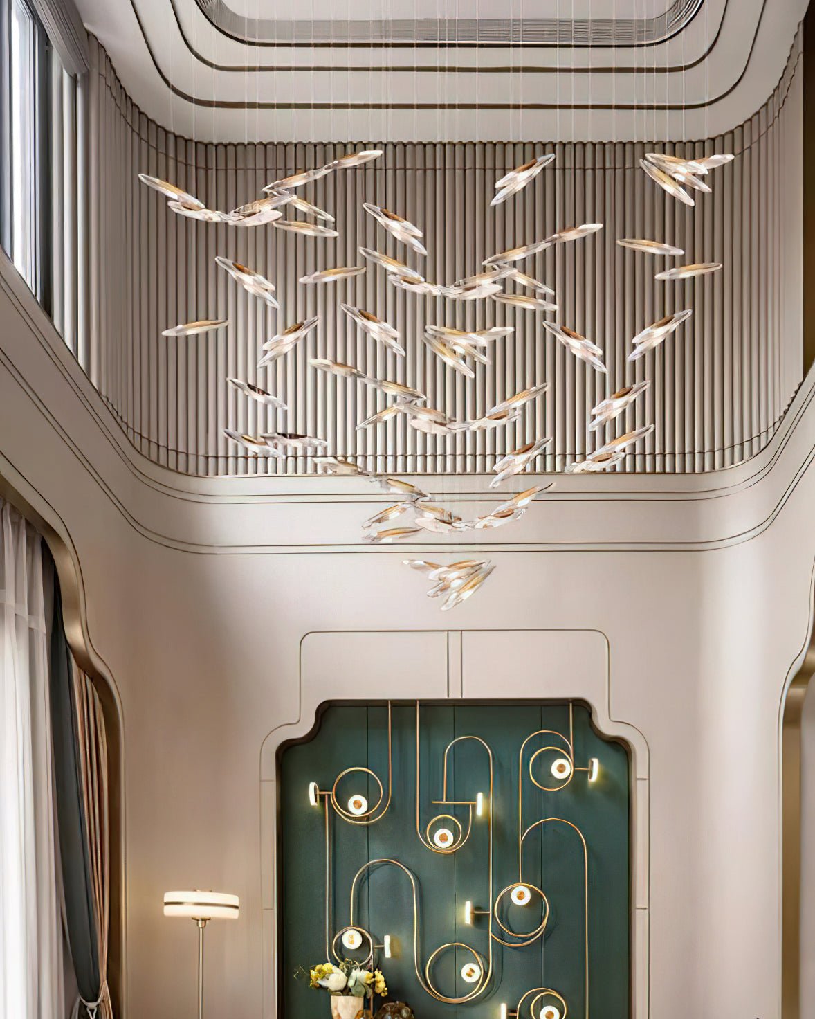 Hylor lampadario Luxury Moonlight Whispers in vetro