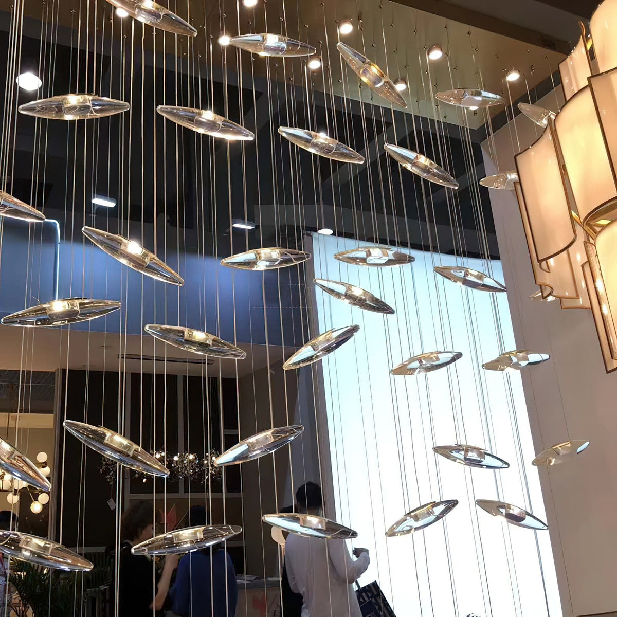 Hylor lampadario Luxury Moonlight Whispers in vetro