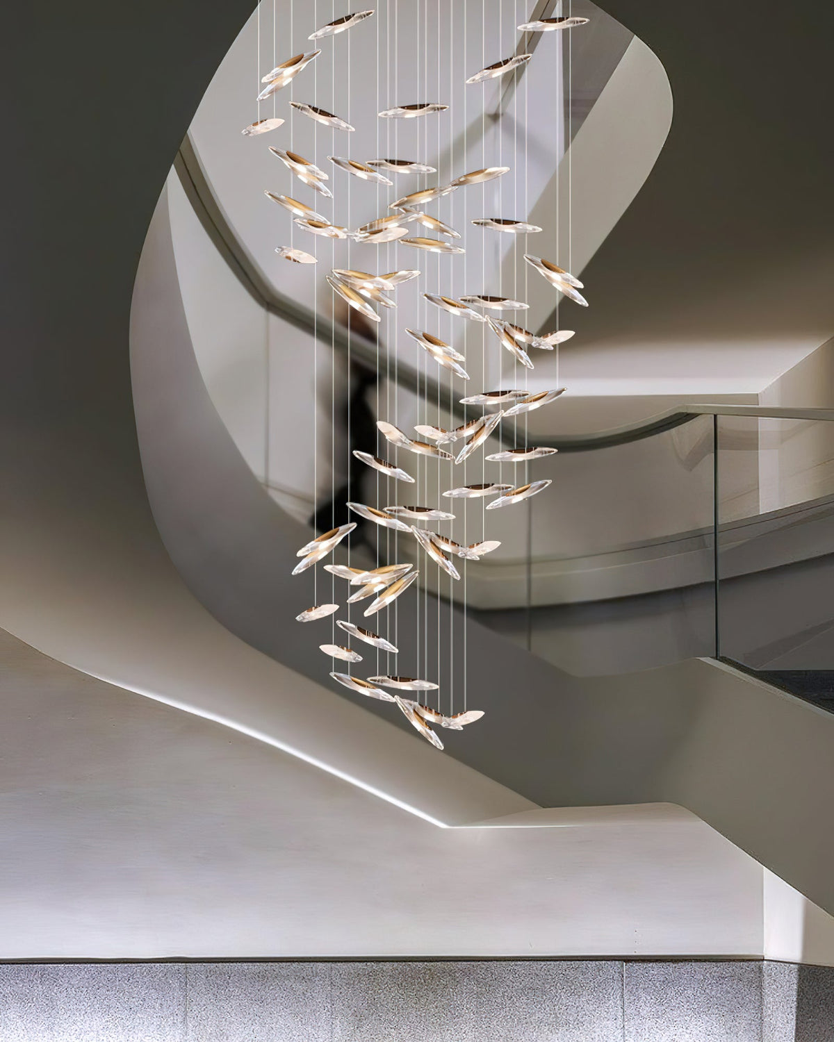Hylor lampadario Luxury Moonlight Whispers in vetro