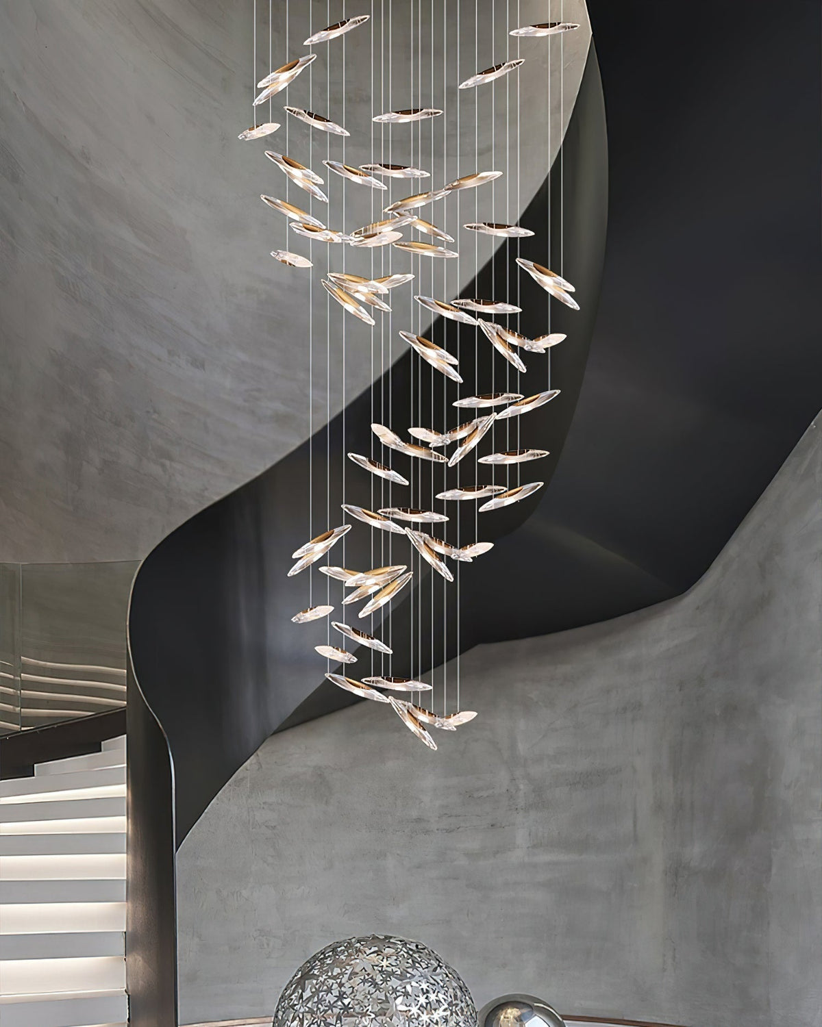 Hylor lampadario Luxury Moonlight Whispers in vetro