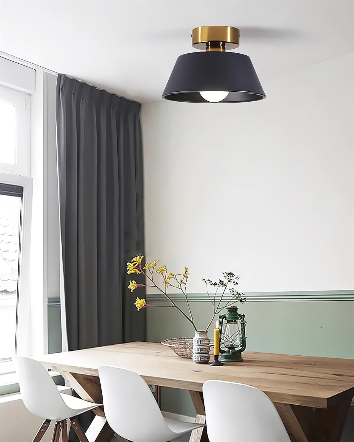 Lampada da soffitto plafoniera moderna minimalista con rosone in metallo