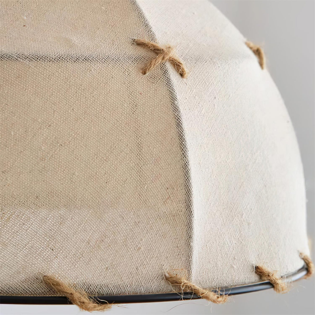 Lampada a sospensione con paralume in tessuto a cupola, stile vintage minimalista, luce morbida