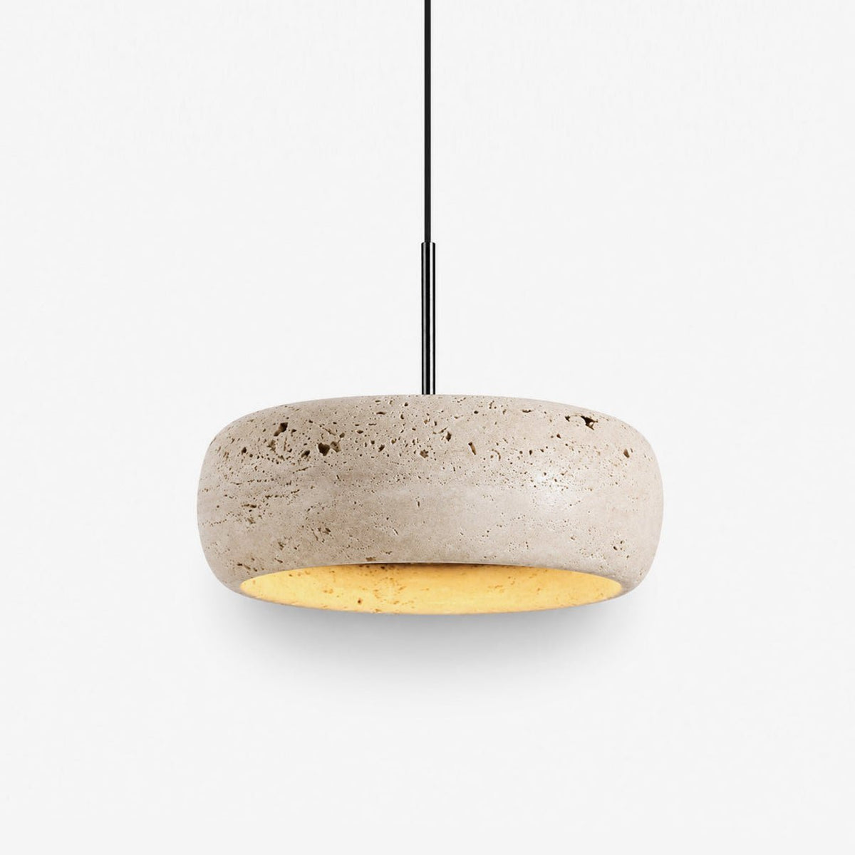 Donut lampada a sospensione in travertino