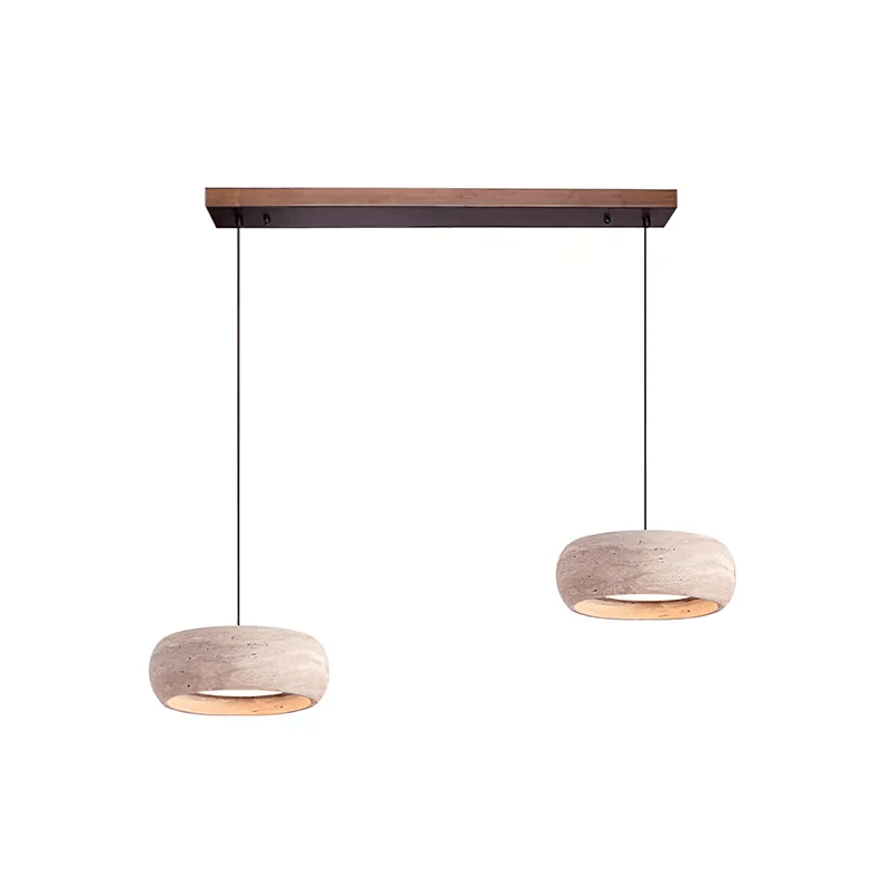 Donut lampada a sospensione in travertino