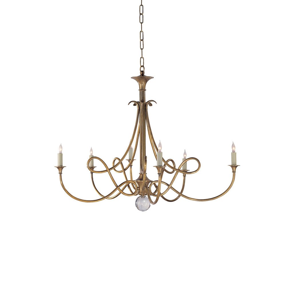 Efra lampadario ottone Double Twist Candelabra Cristallo
