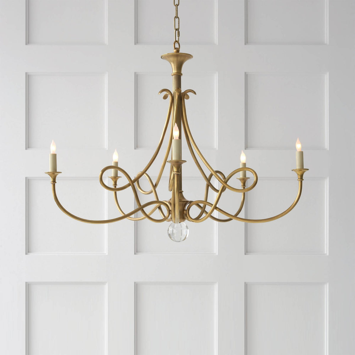 Efra lampadario ottone Double Twist Candelabra Cristallo