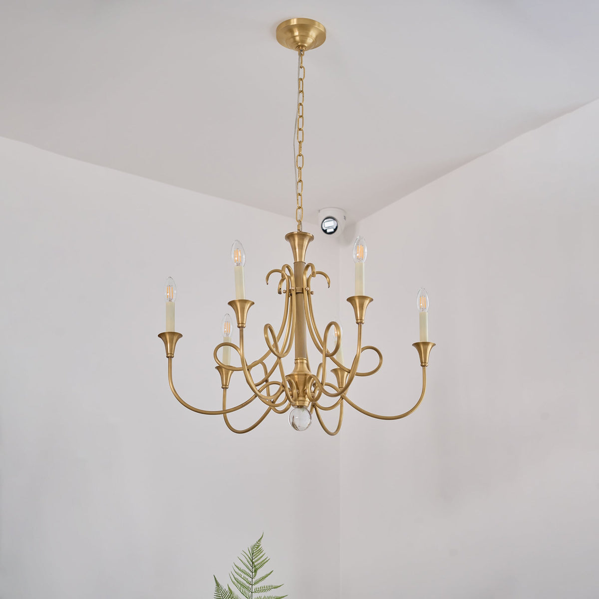 Efra lampadario ottone Double Twist Candelabra Cristallo