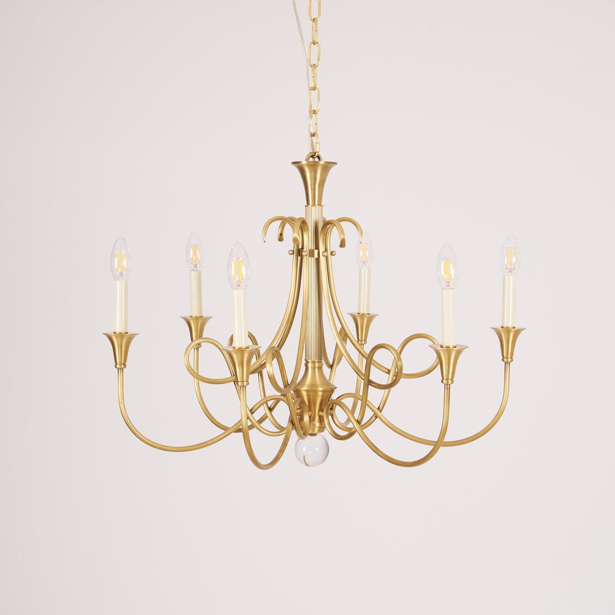 Efra lampadario ottone Double Twist Candelabra Cristallo