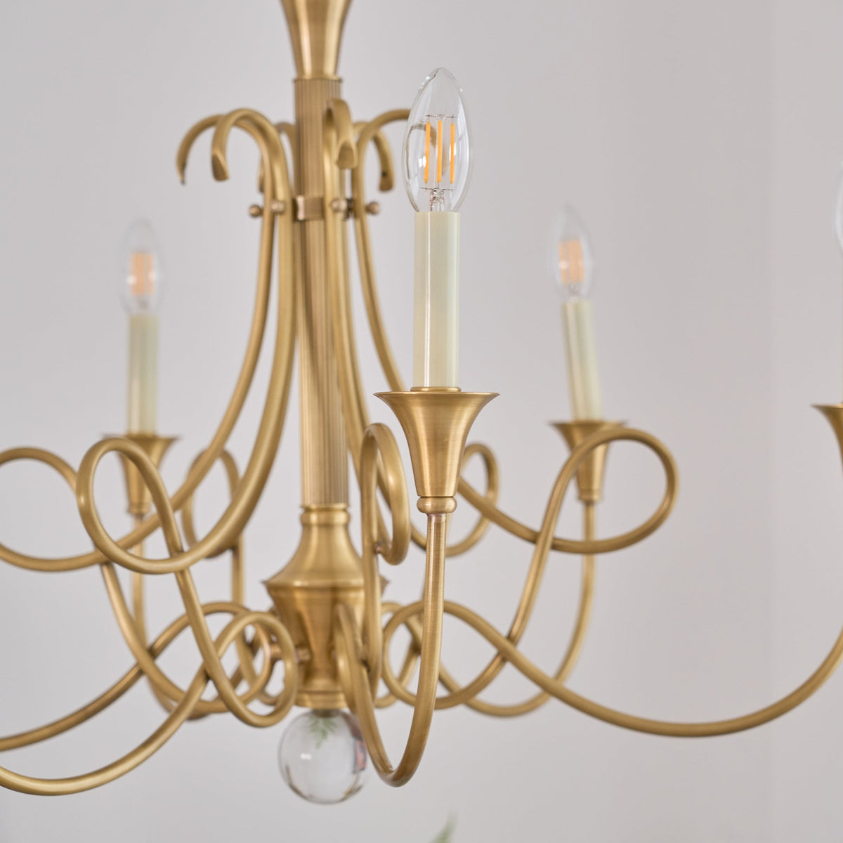 Efra lampadario ottone Double Twist Candelabra Cristallo