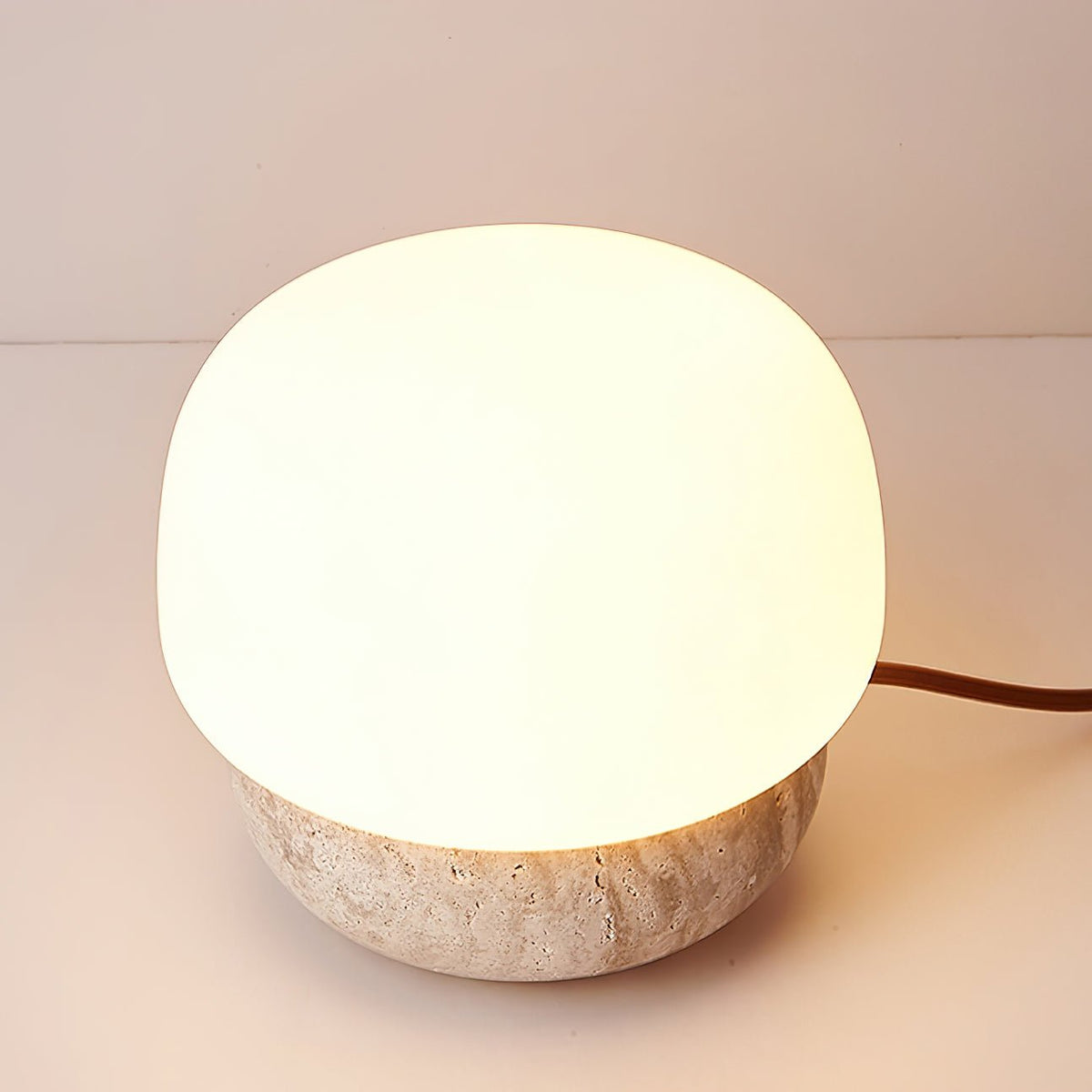 Eldoreth Dome Base travertino lampada da tavolo