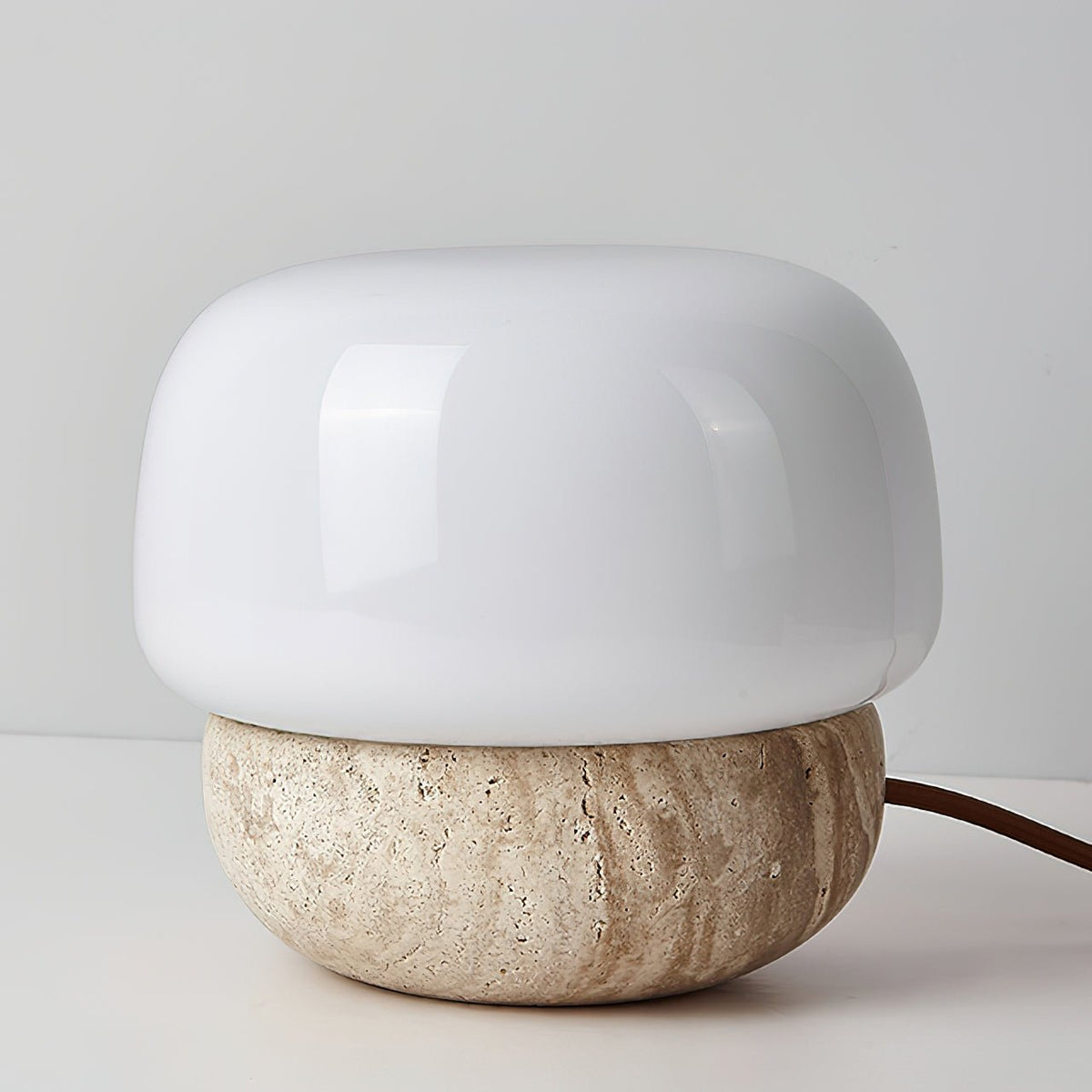 Eldoreth Dome Base travertino lampada da tavolo