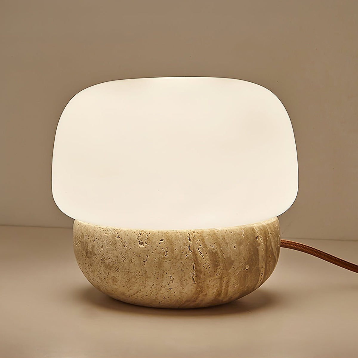 Eldoreth Dome Base travertino lampada da tavolo