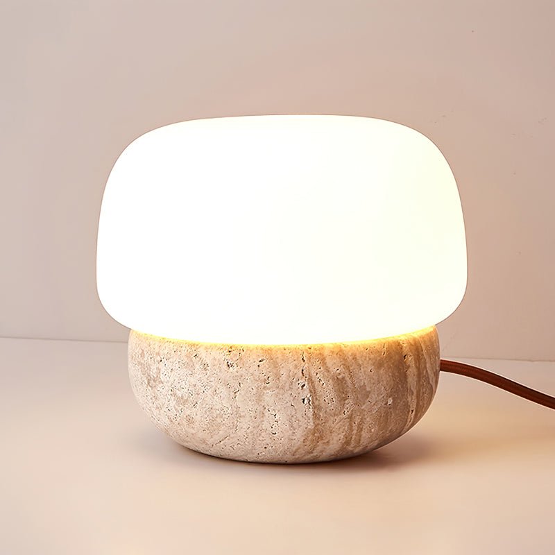 Eldoreth Dome Base travertino lampada da tavolo