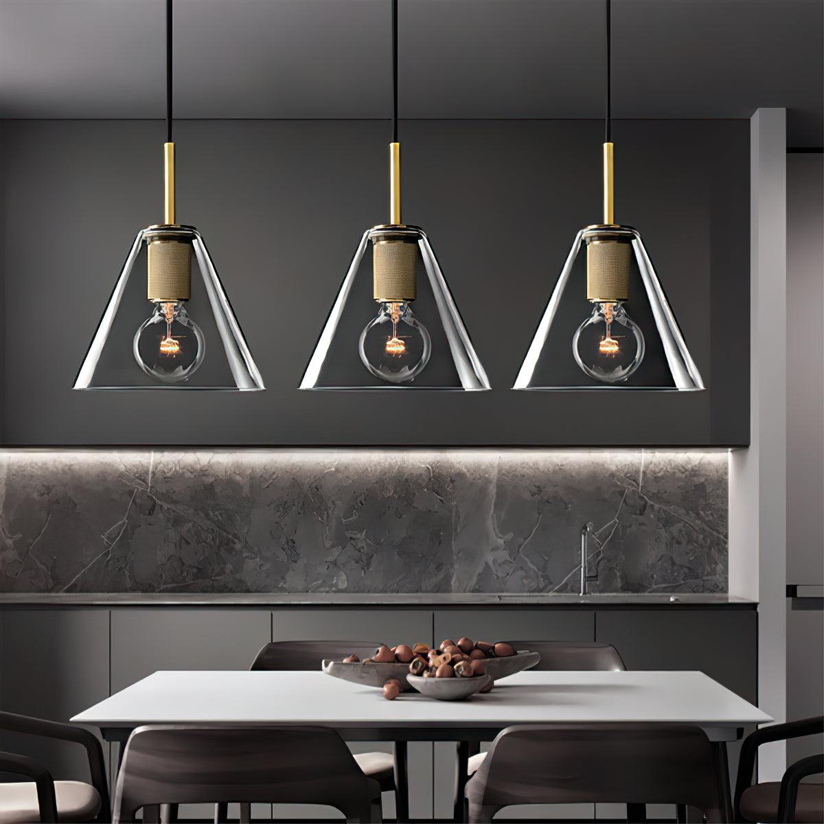 Lampada a sospensione in ottone, design minimalista per sala da pranzo o cucina in metallo