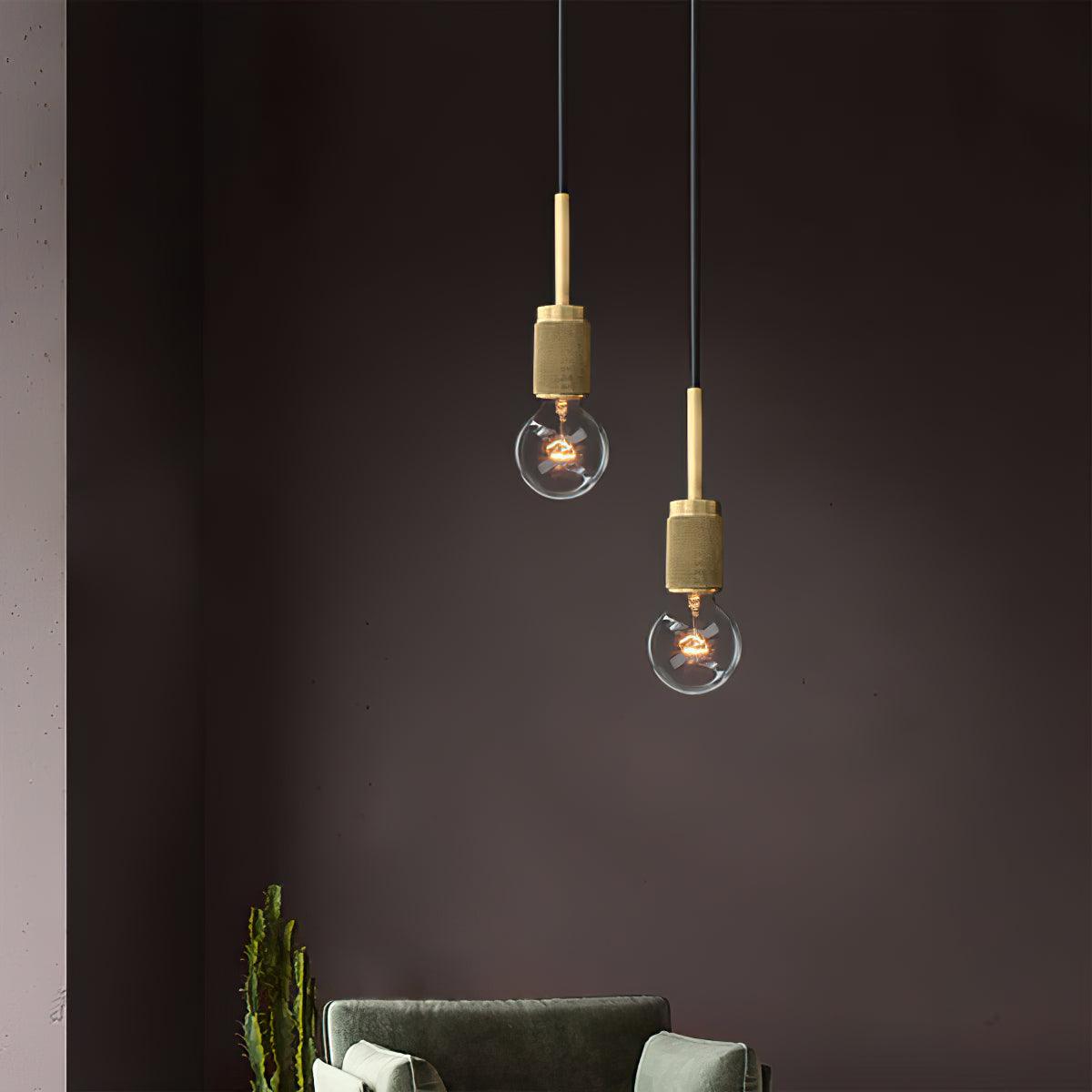 Lampada a sospensione in ottone, design minimalista per sala da pranzo o cucina in metallo