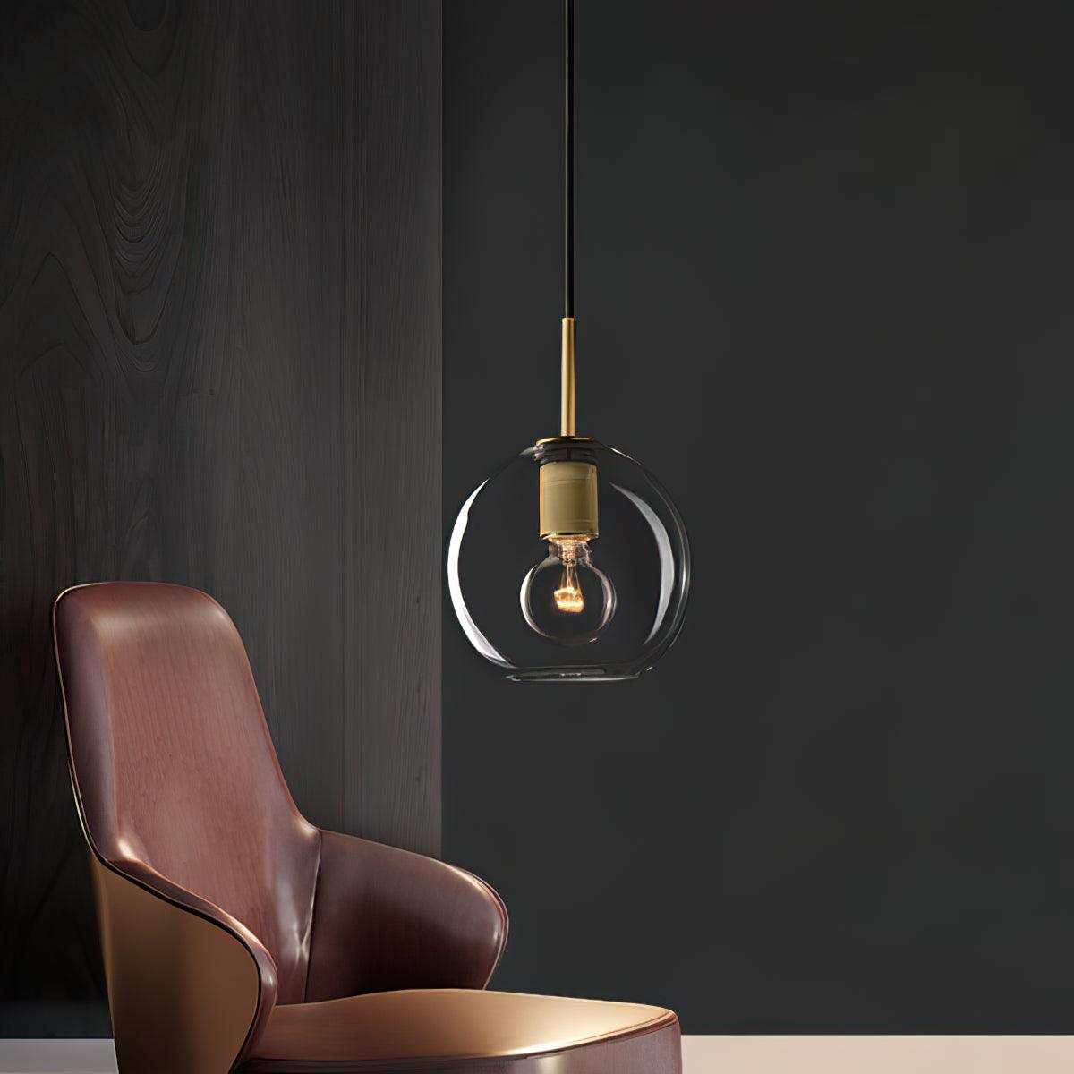 Lampada a sospensione in ottone, design minimalista per sala da pranzo o cucina in metallo