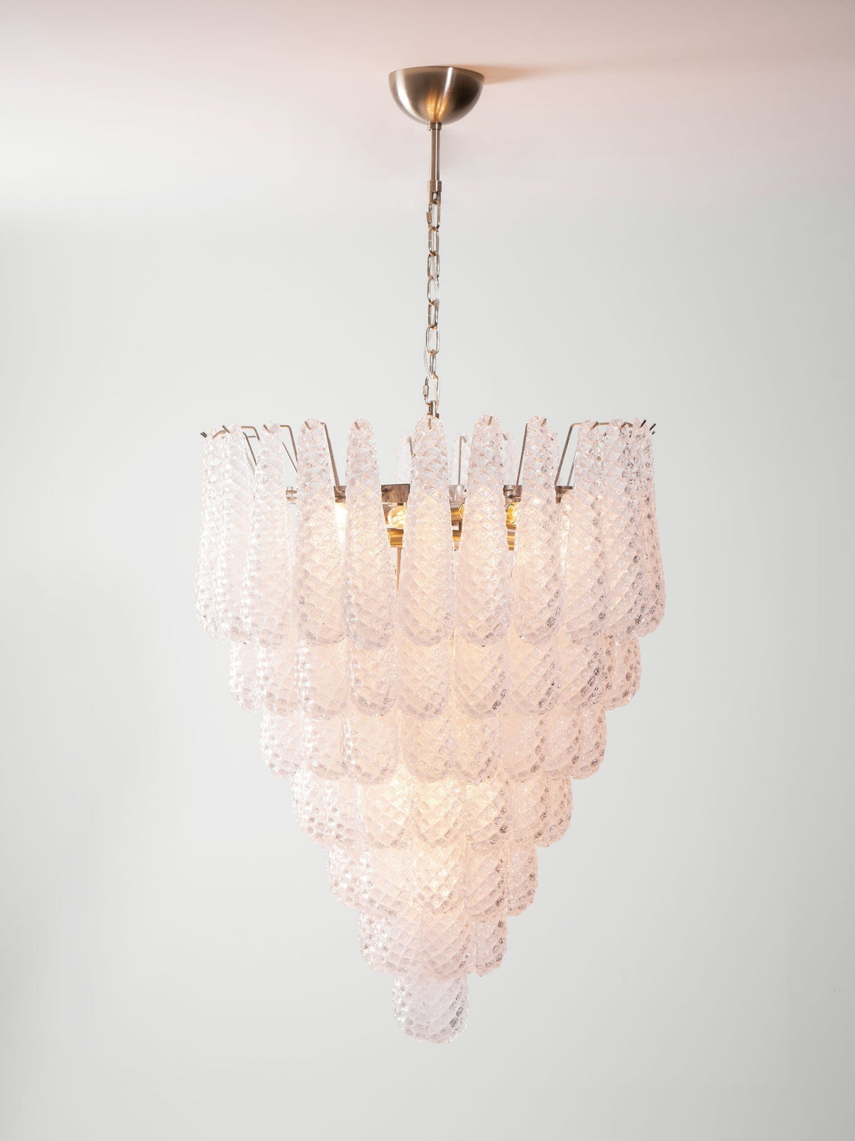 Lioralella lampadario Gocce Trasparenti vetro di Murano Cascata Diamante