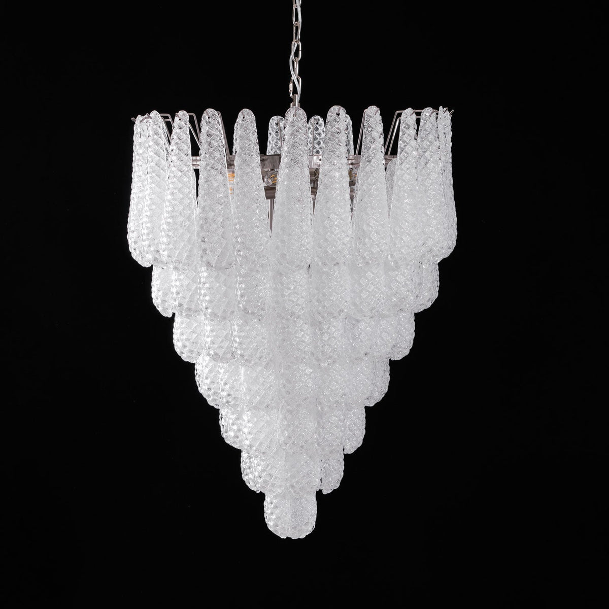 Lioralella lampadario Gocce Trasparenti vetro di Murano Cascata Diamante