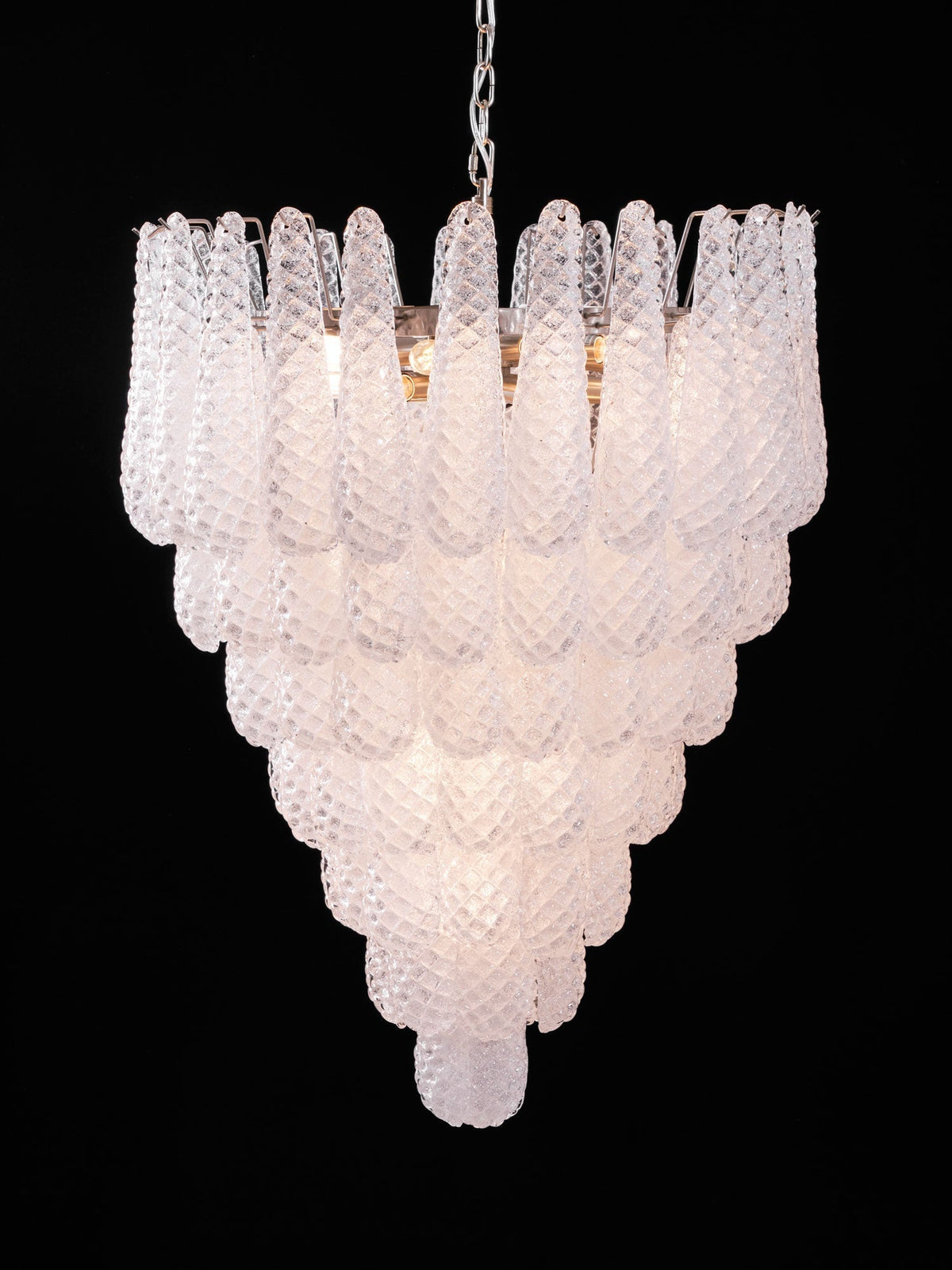 Lioralella lampadario Gocce Trasparenti vetro di Murano Cascata Diamante