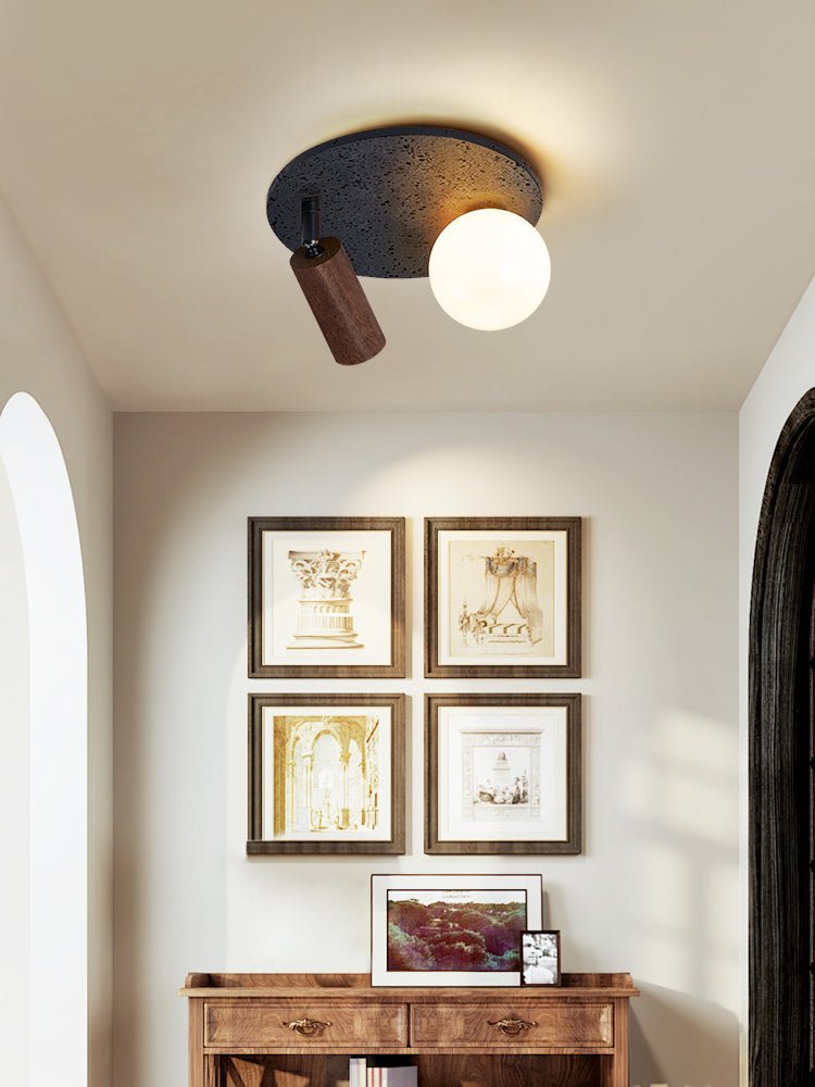 Qule lampada da soffitto flessibile in travertino nero