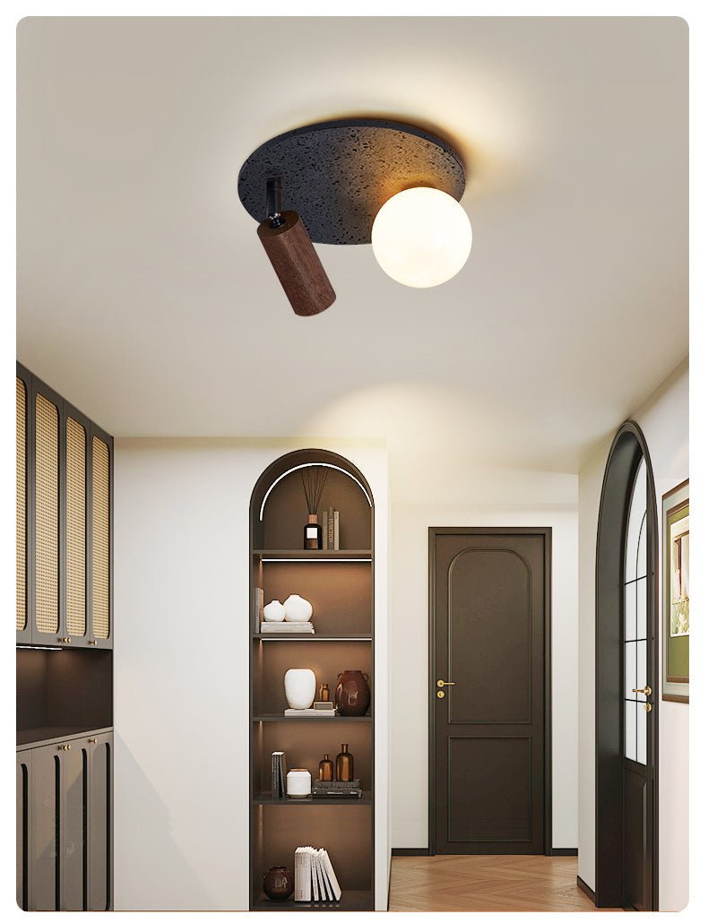 Qule lampada da soffitto flessibile in travertino nero