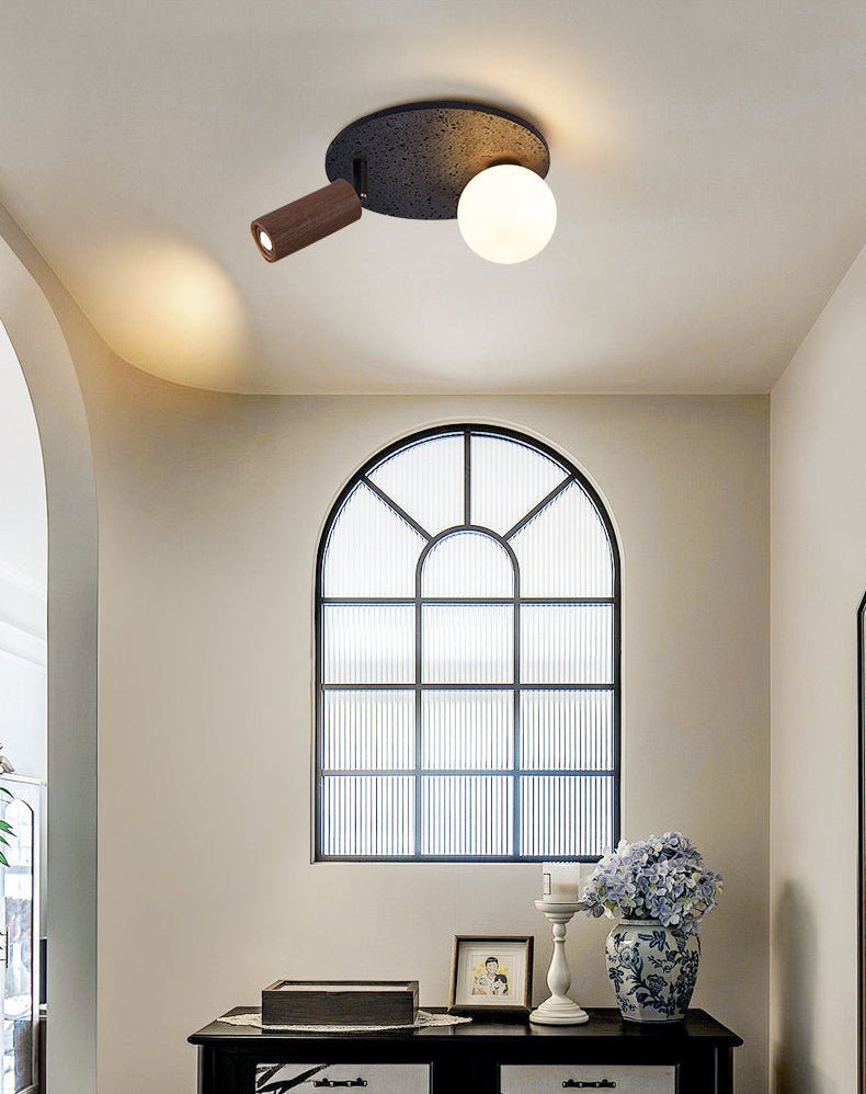 Qule lampada da soffitto flessibile in travertino nero