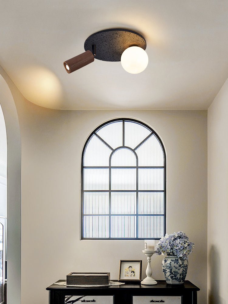 Qule lampada da soffitto flessibile in travertino nero