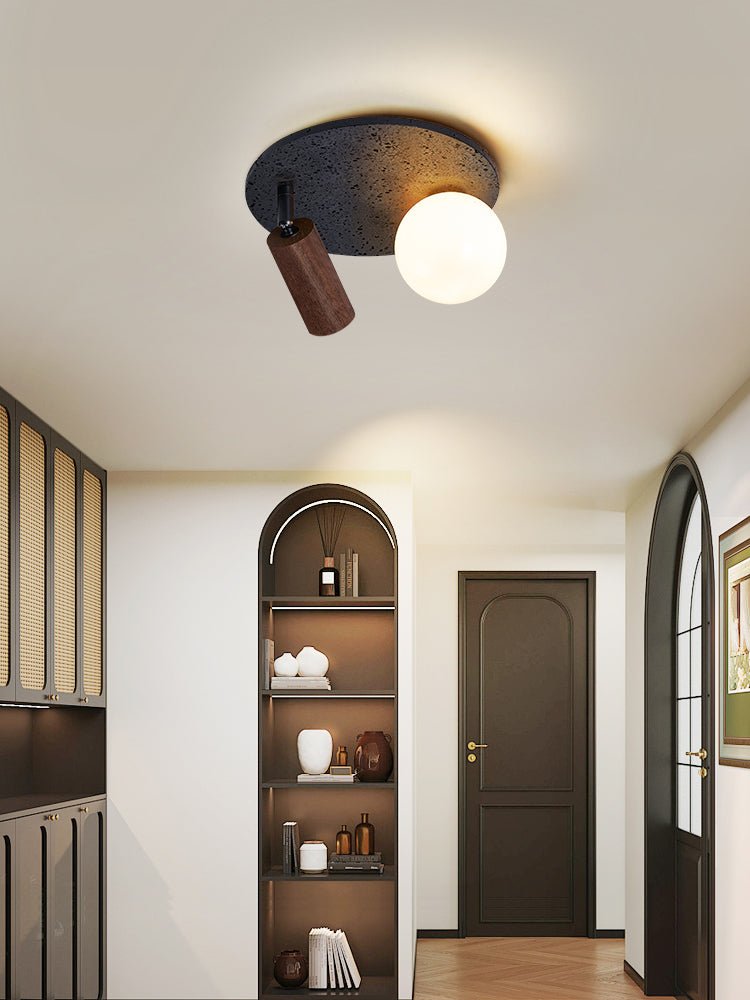 Qule lampada da soffitto flessibile in travertino nero