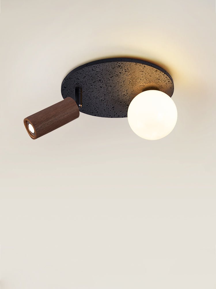 Qule lampada da soffitto flessibile in travertino nero