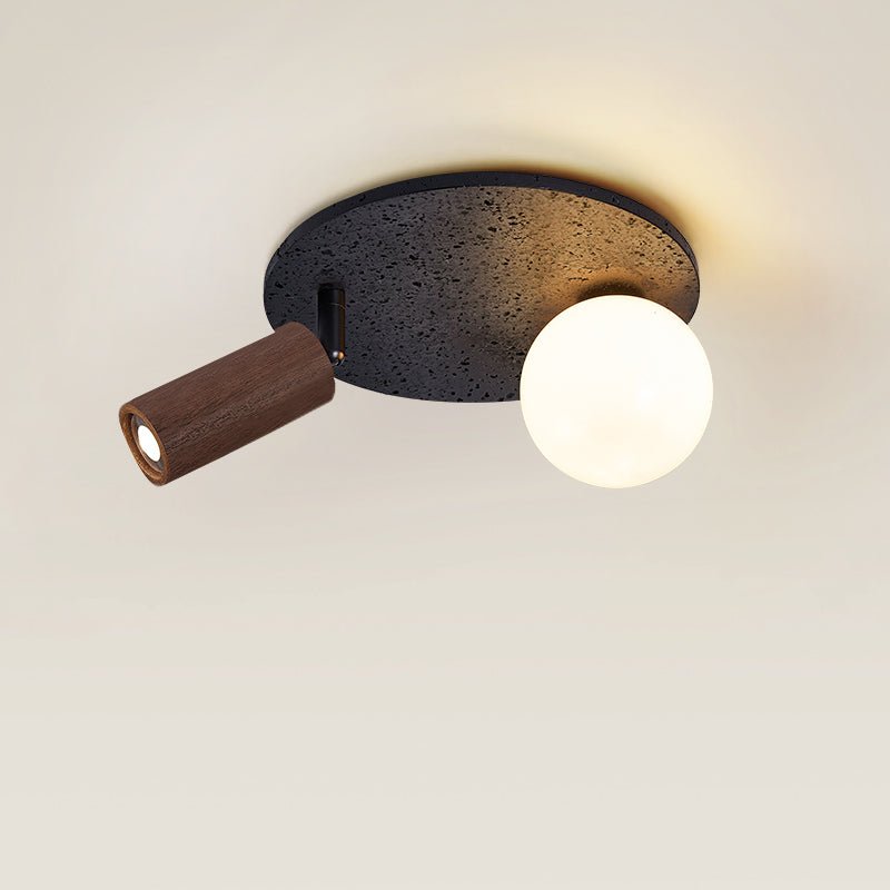 Qule lampada da soffitto flessibile in travertino nero