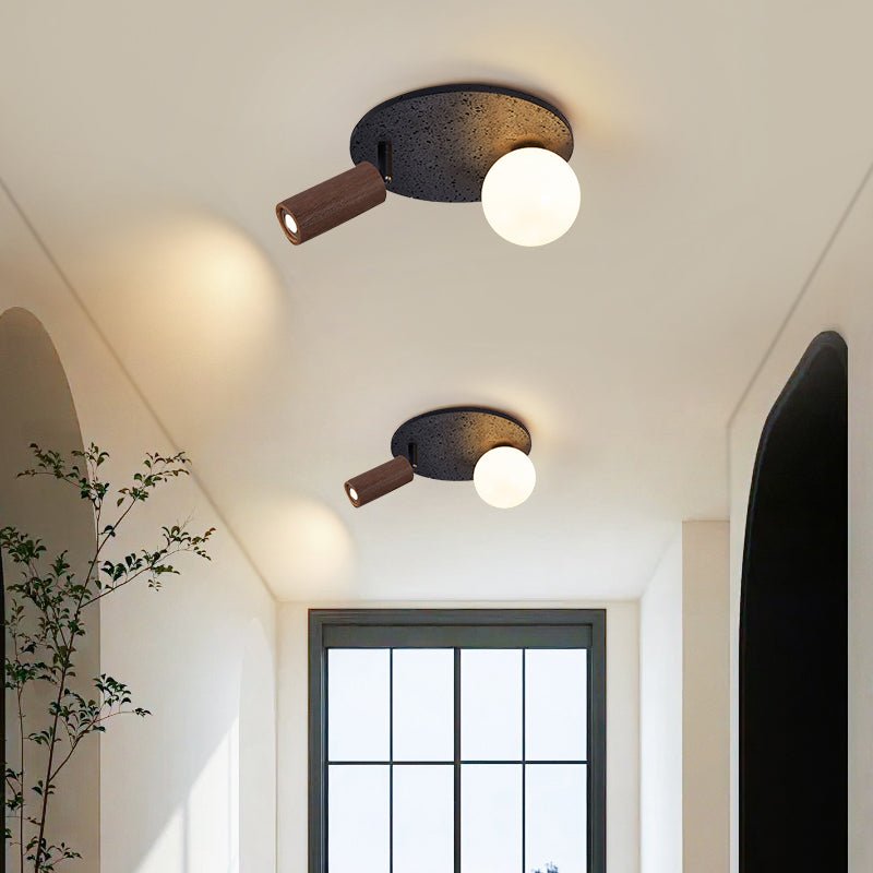 Qule lampada da soffitto flessibile in travertino nero