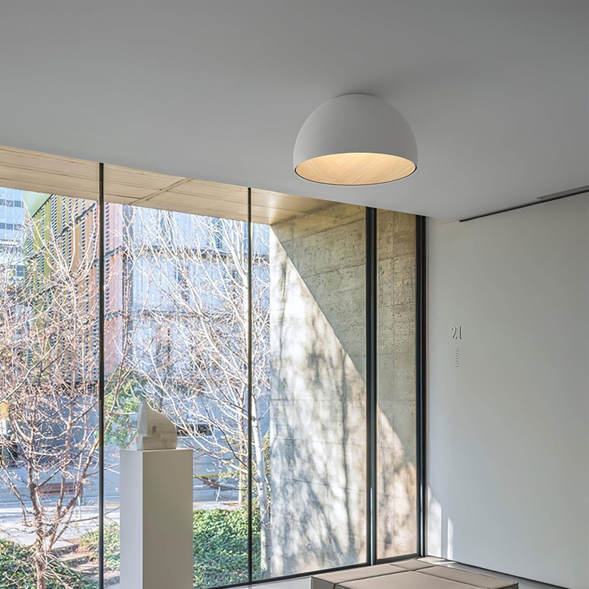 Coda lampada da soffitto a cupola in legno minimalista