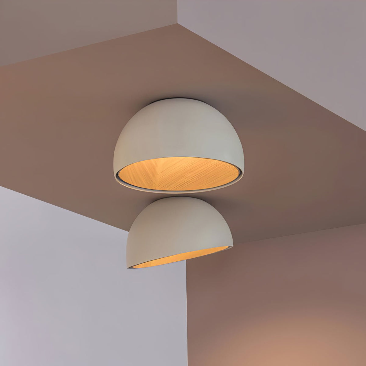 Coda lampada da soffitto a cupola in legno minimalista
